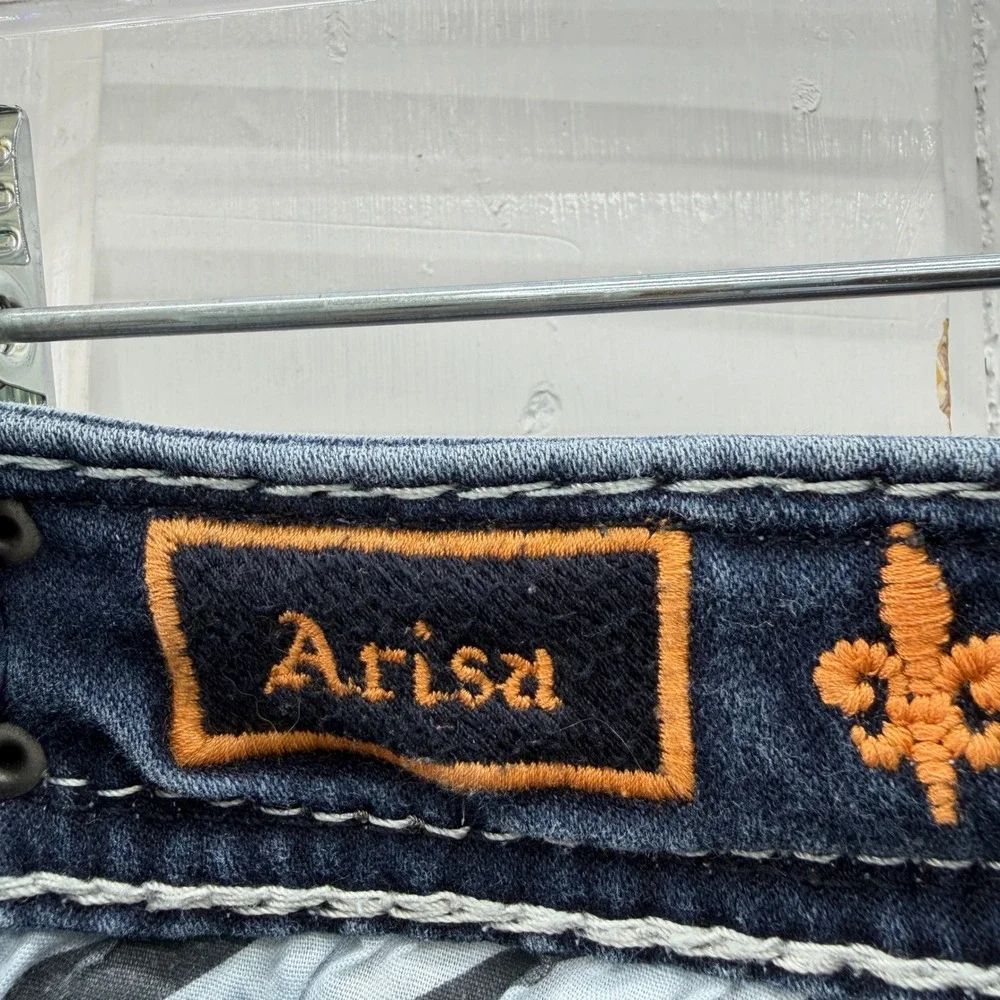 Rock Revival Arisa Womens 28 Thick Stitch Embellished Skinny Denim Jeans